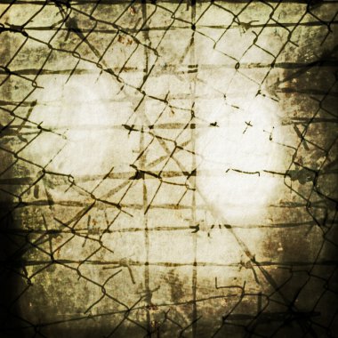 kavramı eski grunge paslı metal güvenlik dikenli tel çit
