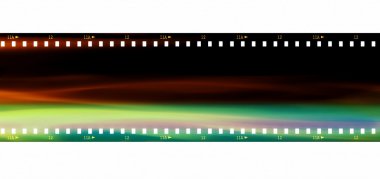 Retro renkli film şeridi arka plan ve doku