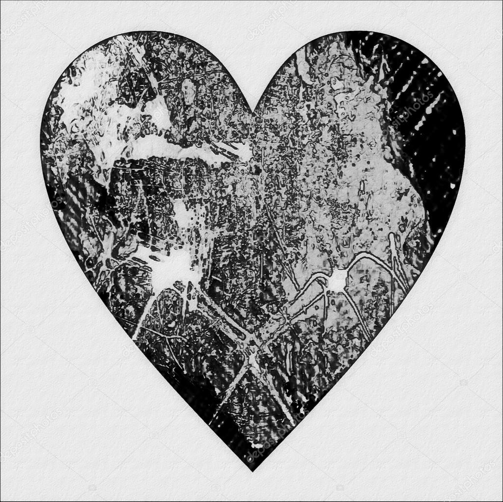 Grunge Abstrait Valentine Coeur Noir Sur Fond De Papier Blanc Image Libre De Droit Par Dusan964 C