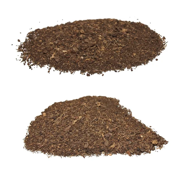 Set pile dirt isolated on white background with clipping path — Stock Photo, Image