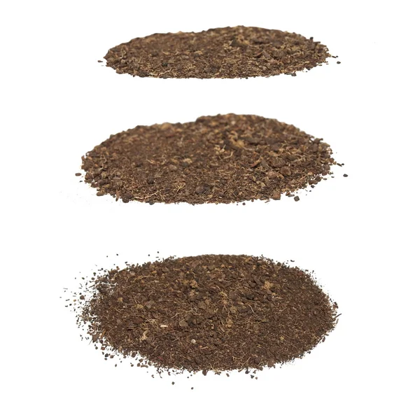 Set pile dirt isolated on white background with clipping path — Stock Photo, Image