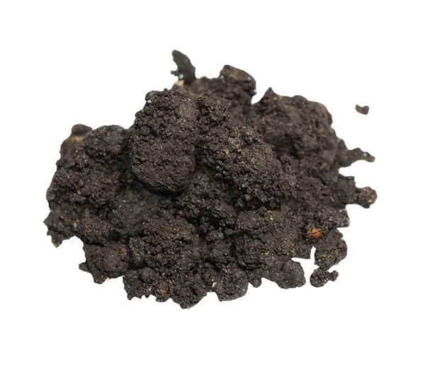 Pile wet soil isolated on white background with clipping path — Stock Photo, Image