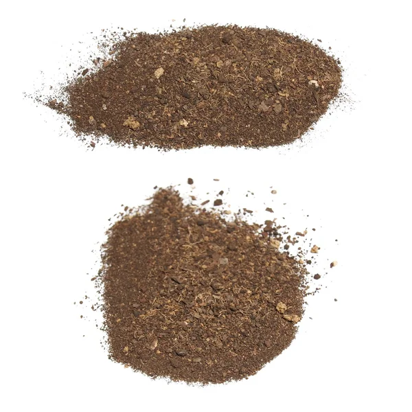 Set pile dirt isolated on white background with clipping path — Stock Photo, Image