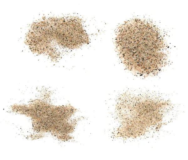Conjunto de areia de pilha isolada sobre fundo branco (areia mediterrânica ) — Fotografia de Stock