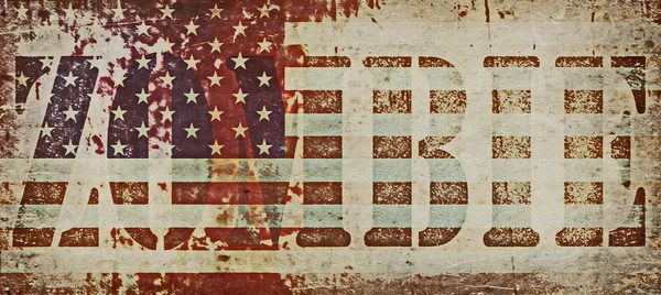 Concept zombie and old grunge USA flag background — Stock Photo, Image