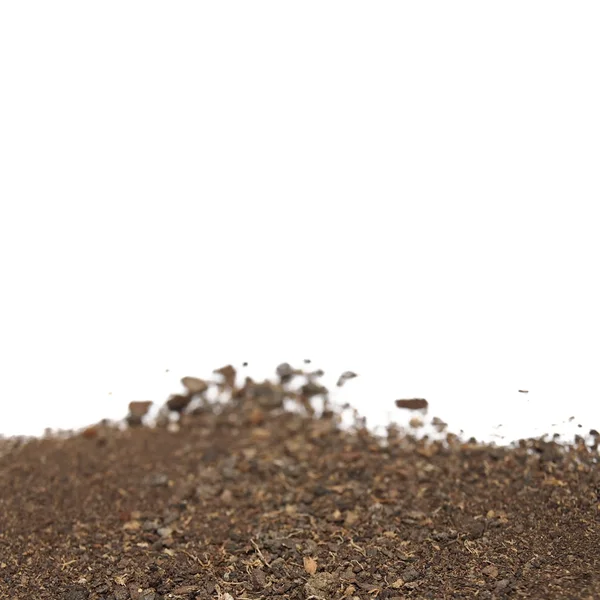 하얀 배경에 분리되어 있는 토양층 — 스톡 사진