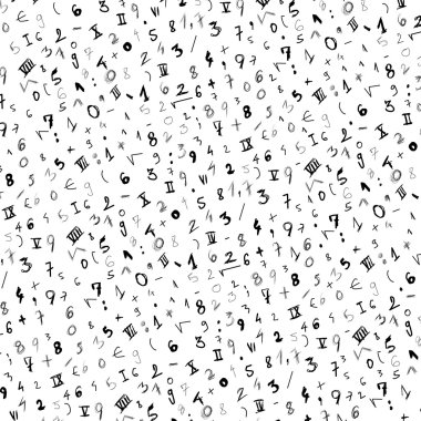 okul tasarım öğeleri numaraları seamless modeli, doodle arka plan