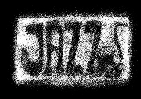 Doodle jazz muziek pictogrammen grunge achtergrond — Stockfoto