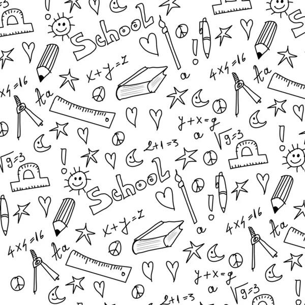 Hand drawn back to school seamless pattern — Stock Photo, Image