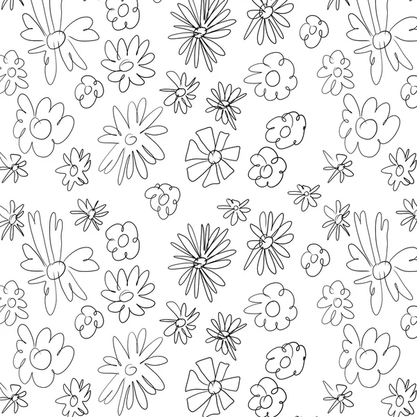 Безшовний каракулевий квітковий візерунок ізольований на білому тлі — стокове фото