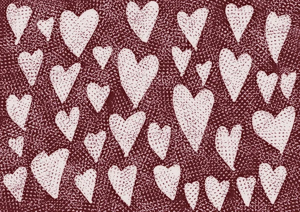 Patrón corazones grunge Doodle — Foto de Stock