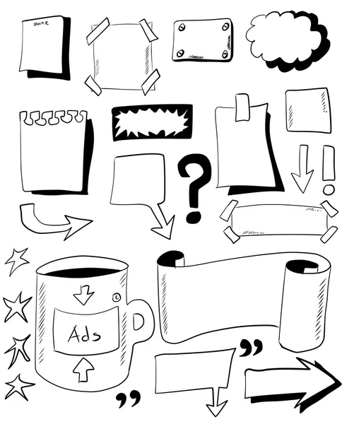 Doodles paper notes — Stock Photo, Image
