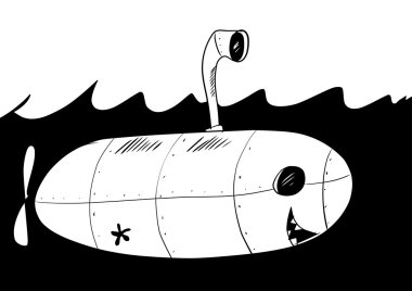 Doodle submarine clipart