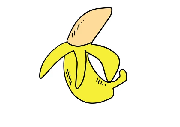 Banana estilo doodle — Fotografia de Stock