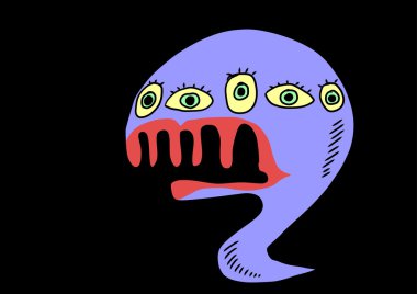 komik canavar doodle