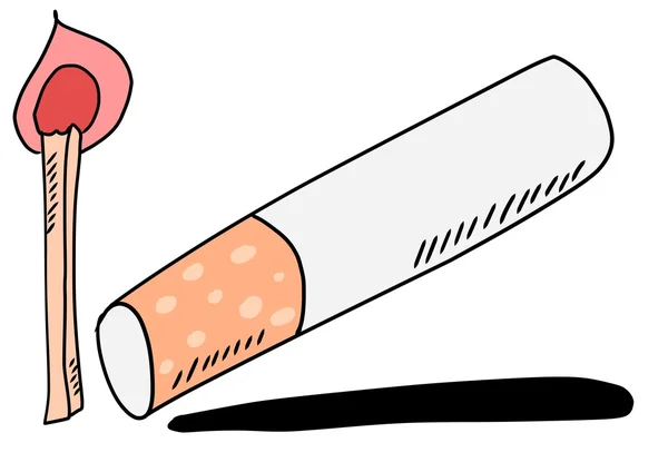 Doodle cigarett och matcher — Stockfoto