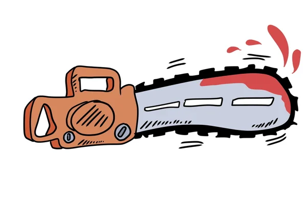 Doodle halloween chainsaw — Stock Photo, Image