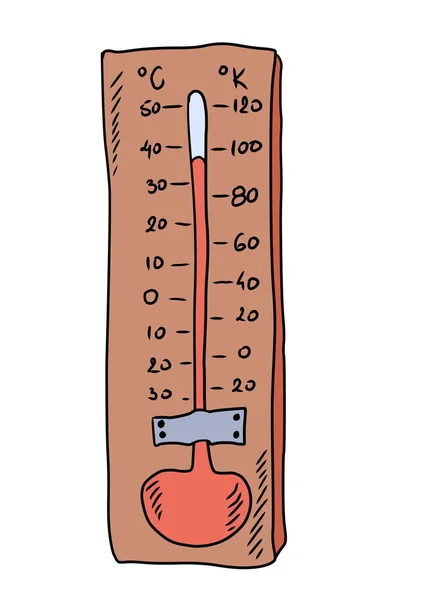 Doodle retro termometre — Stok fotoğraf