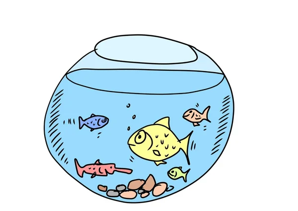 Doodle akvarium — Stockfoto