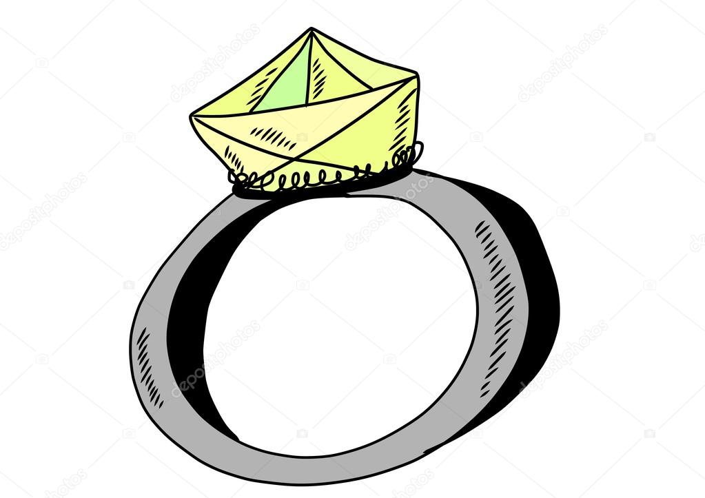 Doodle diamond wedding ring — Stock Photo © dusan964 48953231
