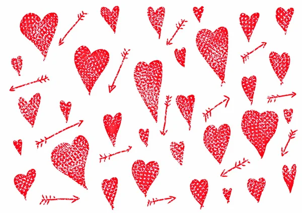 Doodle grunge szívét minta — Stock Fotó
