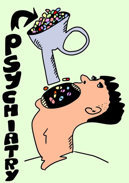 反精神病学的概念涂鸦 — 图库照片