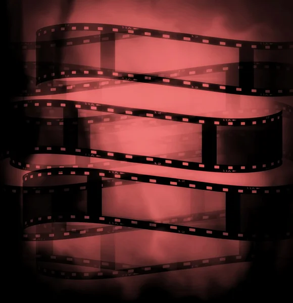 Red black film roll background and texture — Stock Photo, Image