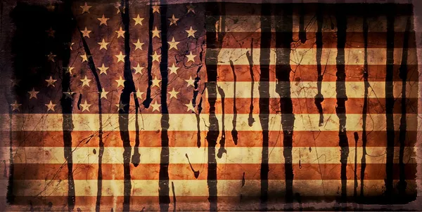 Alte Grunge-Flagge der USA mit Öl befleckt — Stockfoto