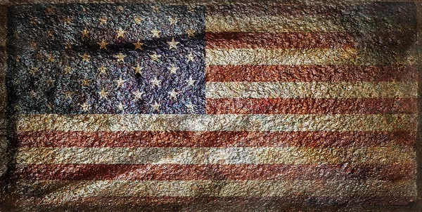 Oude grunge usa vlag roestige metalen achtergrond — Stockfoto