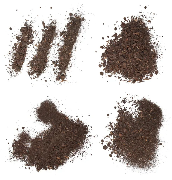 Set pile dirt isolated on white background with clipping path, (high resolution) — Stock Photo, Image