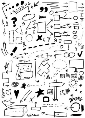 tasarım öğesi ve iş kümesi doodle