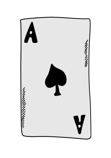 Doodle ace of spades — Stock Photo, Image