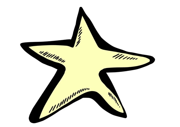 Doodle yellow star — Stock Photo, Image