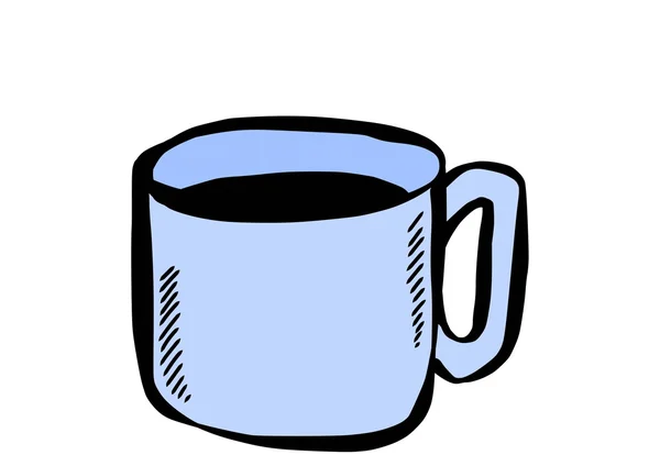 Doodle csésze kávét, kézzel rajzolt koncepció — Stock Fotó