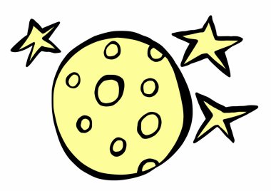 ay ve yıldızlar doodle