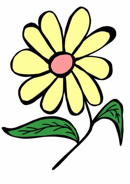 sarı çiçek doodle