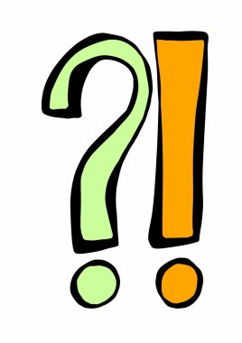 Doodle soru ve ünlem işareti