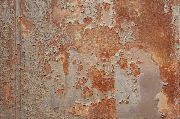Industrial rusty metal background texture with flaking and peeling paint — Stock Photo, Image