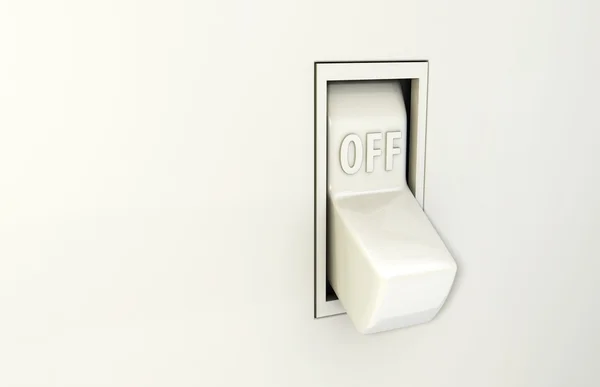 Isolated wall light switch in the Off position — Stock Photo, Image