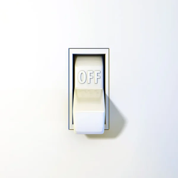 Fechar um interruptor de luz de parede na posição desligada — Fotografia de Stock