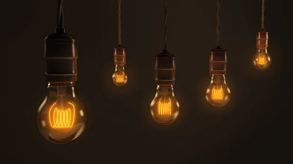 Quintet of Vintage Light Bulbs — Stock Photo, Image