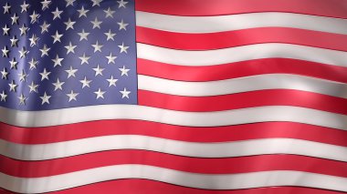 3D reflective United States of America flag  clipart