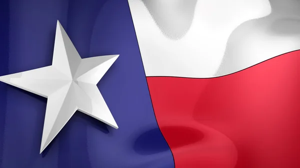 Reflective 3D rendering of the state flag of Texas — Stock Photo, Image