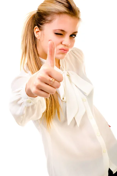 Woman showing thumb up Royalty Free Stock Images