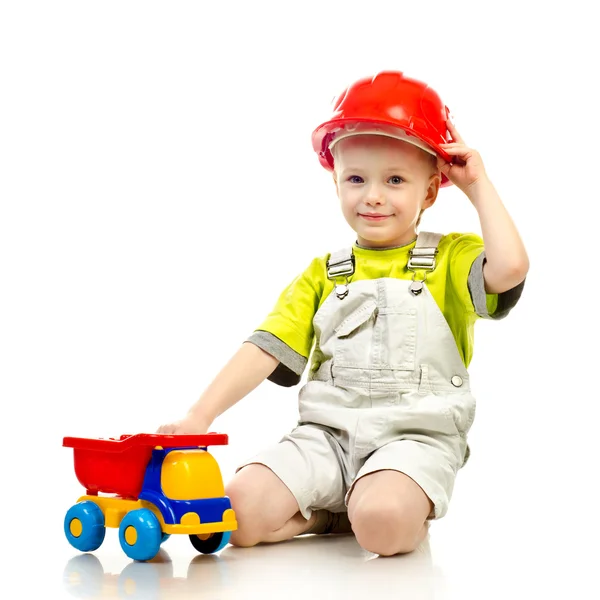 Niño en casco — Foto de Stock