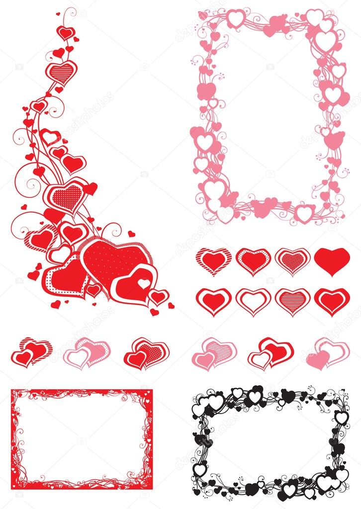 Set Of Borders With Hearts Stock Vector Image By C Song Mi 38860537