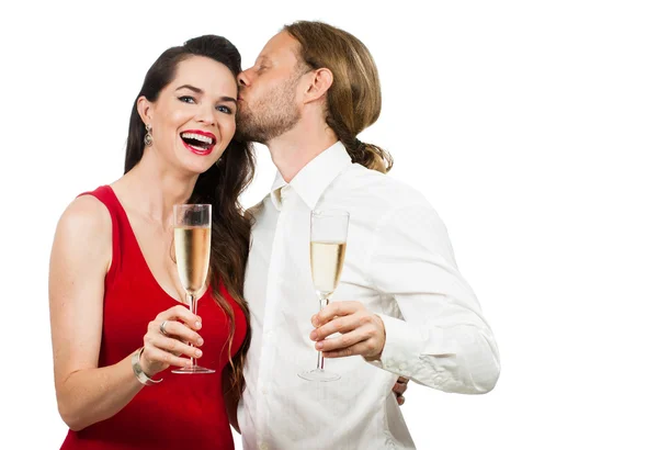 Happy couple with Champagne — Stock Photo, Image