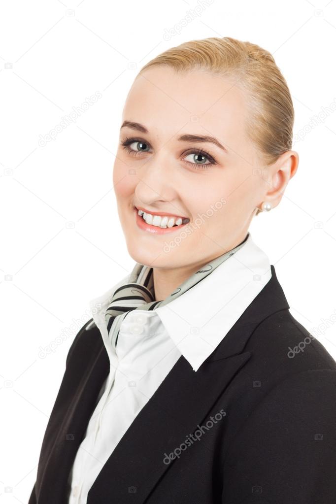 Close-up portrait of air hostess