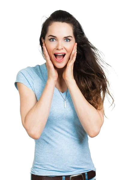 Beautiful surprised woman — Stock Photo, Image