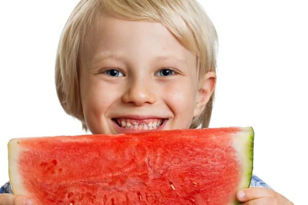 Close-up of boy holding water melon — Stock Photo, Image